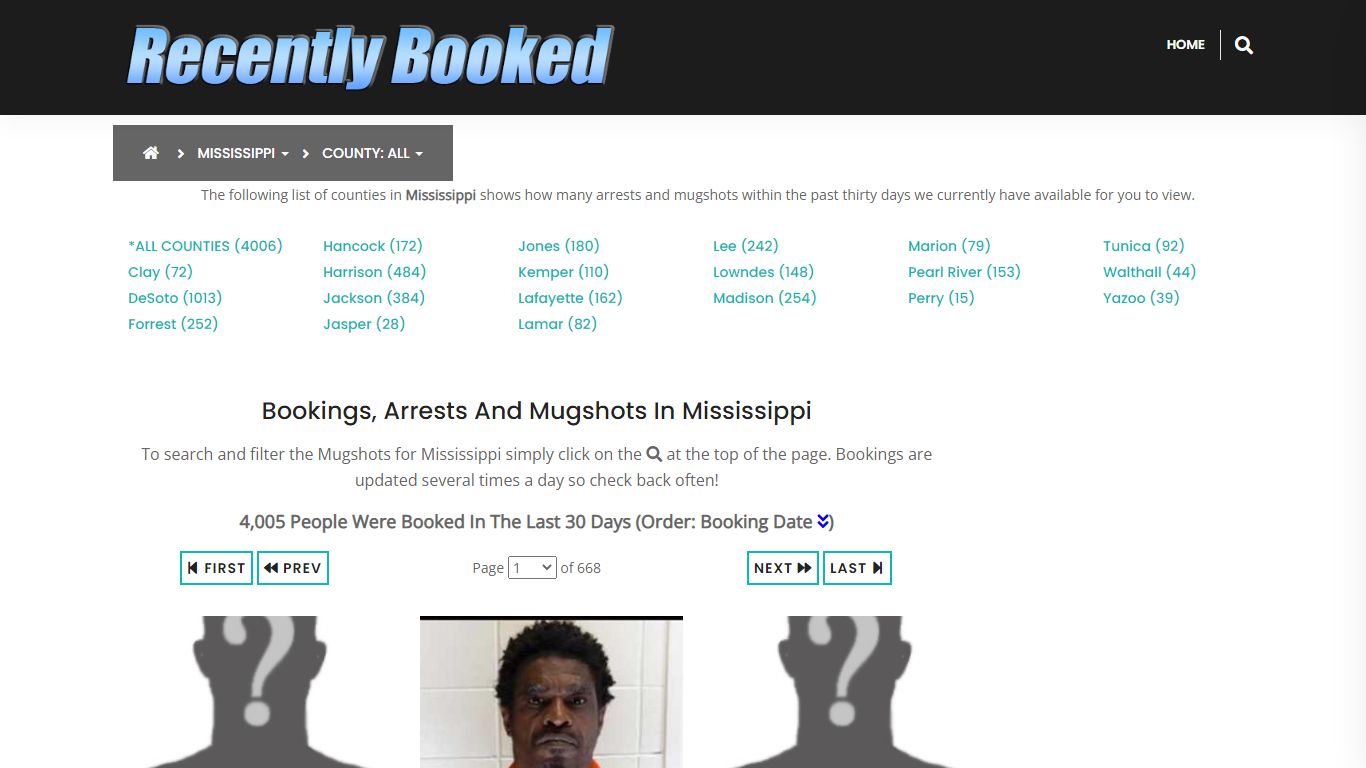Bookings, Arrests and Mugshots in Pearl River County, Mississippi